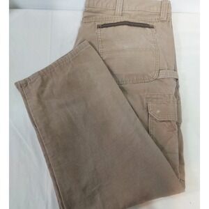 Wrangler Workwear Mens Tan Cargo Pants Relaxed Fit Utility Work Pants Size 42x30